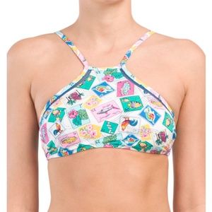 NWT VERA BRADLEY Stamp Hi-Neck Bikini Top Sz S & M